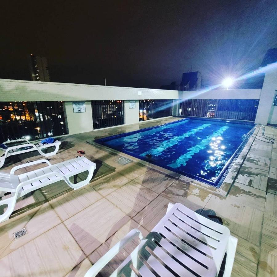 Flat Completo Novo A 350M Da Praia Com Piscina São Vicente Eksteriør bilde